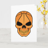 Schädel mit Basketballkopf Karte (Gelbe Blume)