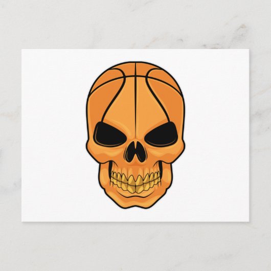 Schädel mit Basketballkopf Postkarte (Vorderseite)