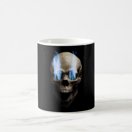 Schädel mit blauen Flammen Kaffeetasse
