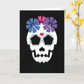 Schädel mit Blume Karte (Gelbe Blume)