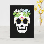 Schädel mit Blume Karte (Gelbe Blume)