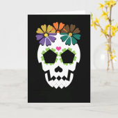 Schädel mit Blume Karte (Gelbe Blume)