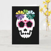Schädel mit Blume Karte (Gelbe Blume)