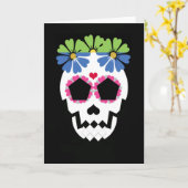 Schädel mit Blume Karte (Gelbe Blume)