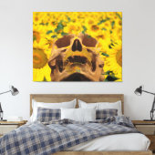 Schädel mit Blume Leinwanddruck (Insitu (Schlafzimmer))