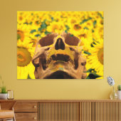 Schädel mit Blume Leinwanddruck (Insitu (Wohnzimmer))