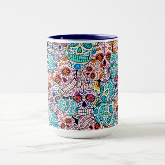 Schädel mit Blume Tasse (Zentrum)