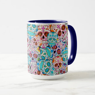 Schädel mit Blume Tasse