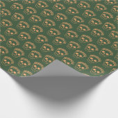 Schädel mit Blume Wreath Geschenkpapier (Ecke)