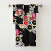 Schädel mit Blumen Badhandtuch Set (Insitu)