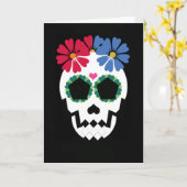 Schädel mit Blumen Karte (Gelbe Blume)