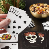 Schädel mit Blumen-Spielkarten Spielkarten (In Situ)