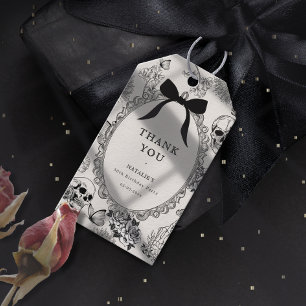 Schädel mit Blumen und Schleife zum 30. Geburtstag Geschenkanhänger