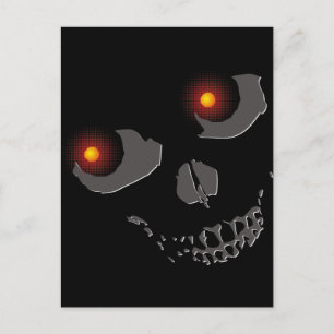 Schädel mit brennenden Augen Postkarte