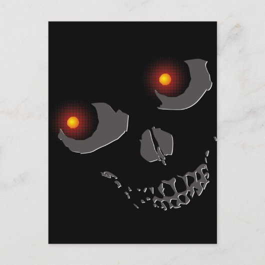 Schädel mit brennenden Augen Postkarte (Vorderseite)