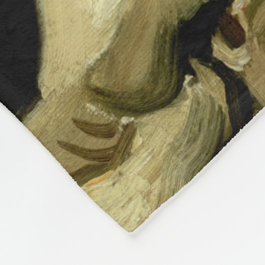 Schädel mit brennender Zigarette durch Van Gogh Fleecedecke (Ecke)