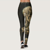 Schädel mit brennender Zigarette durch Van Gogh Leggings (Rückseite)