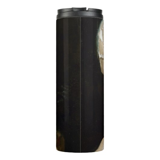 Schädel mit brennender Zigarette Van Gogh Monogram Thermosbecher (Rückseite)