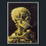 Schädel mit brennender Zigarette, Van Gogh Poster<br><div class="desc">Skull with Burning Cigarette,  Winter 1885-1886 Vincent Van Gogh (1853-1890) Dieses Gemälde im impressionistischen Stil von Van Gogh ist von einem Schädel und Knochen der oberen Schultern eines Menschen. In den Schädeln ist Mund eine brennende Zigarette. Das Bild wird auf schwarzem Hintergrund gemacht.</div>