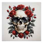 Schädel mit Brille Poster (Vorderseite)