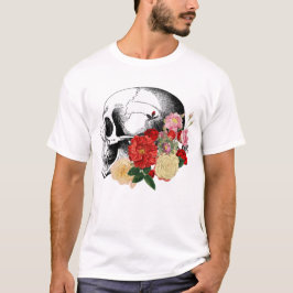 Schädel mit bunten Blume. T-Shirt