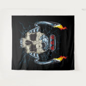 Schädel mit der Motor-Extra-Großer Tapisserie des Wandteppich (Vorderseite (Horizontal))