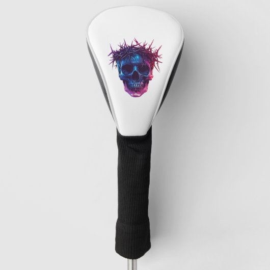 Schädel mit Dornenkrone Golf Headcover (Vorderseite)