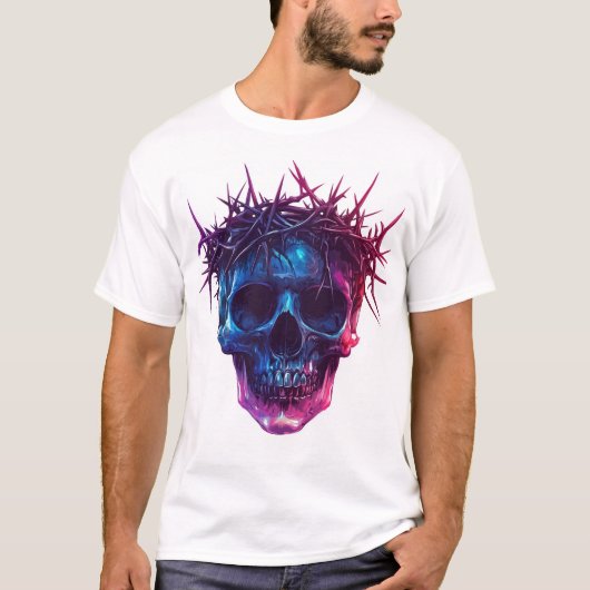 Schädel mit Dornenkrone T-Shirt (Vorderseite)