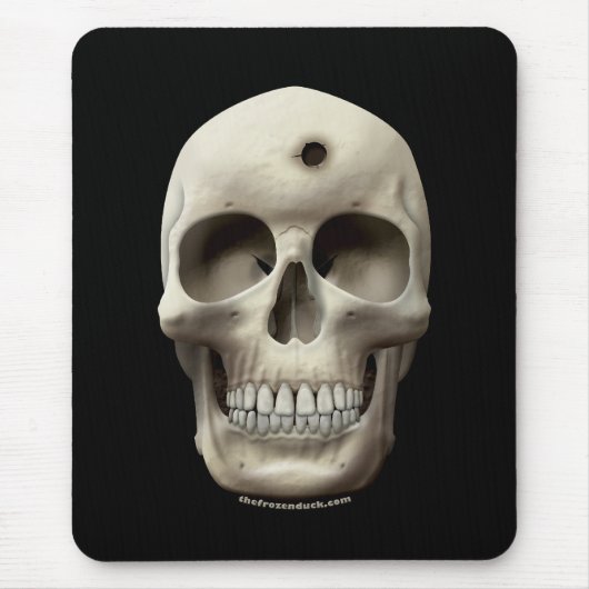 Schädel mit Einschussloch Mousepad (Vorne)