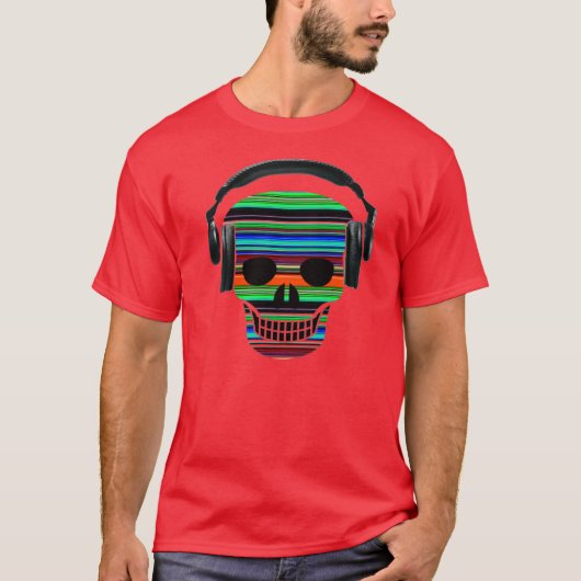 Schädel mit Erdhörern — T - Shirt (Vorderseite)