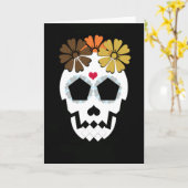Schädel mit Fall-Hued Blumen Karte (Gelbe Blume)