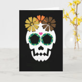 Schädel mit Fall-Hued Blumen Karte (Gelbe Blume)