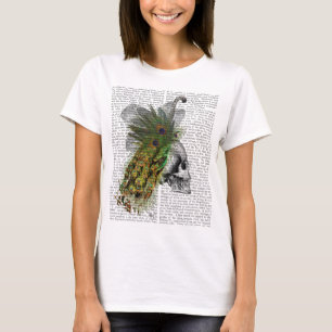 Schädel mit Feder Headress T-Shirt