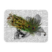 Schädel mit Federhaube Magnet (Horizontal)