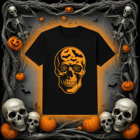 Schädel mit Fledermäusen und Spinnennetzen Hallowe