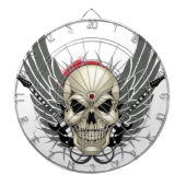 Schädel mit Flügeln und Gitarren Dartscheibe (vorne)