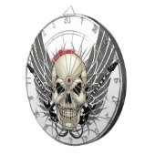 Schädel mit Flügeln und Gitarren Dartscheibe (Vorderseite rechts)