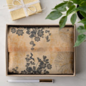 Schädel mit Flügeln und Krähe mit Blumen Seidenpapier (Geschenk)