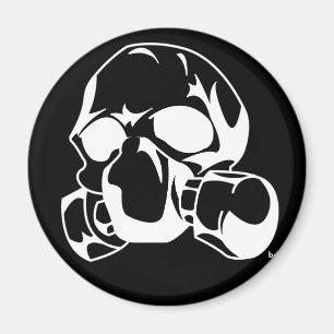 Schädel mit Gasmaske Magnet