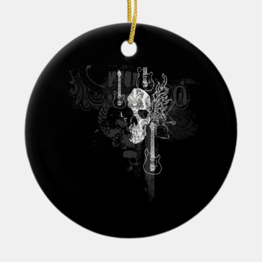 Schädel mit Gitarren Keramikornament (Vorne)