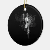 Schädel mit Gitarren Keramikornament (Links)