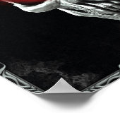 Schädel mit glühenden roten Augen Poster (Ecke)