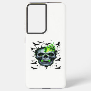 Schädel mit grünem Feuer - Horror Halloween Ar Samsung Galaxy Hülle
