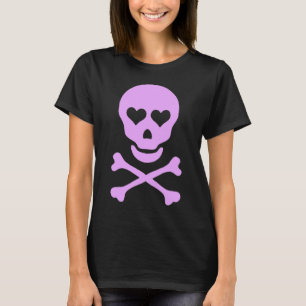 Schädel mit Herz-Damen-Shirt T-Shirt