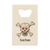 Schädel mit Herz Geldbeutel Flaschenöffner (Vorderseite)