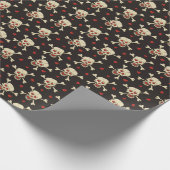Schädel mit Herz Geschenkpapier (Ecke)