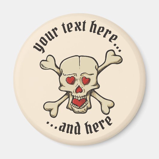 Schädel mit Herz Magnet (Vorne)