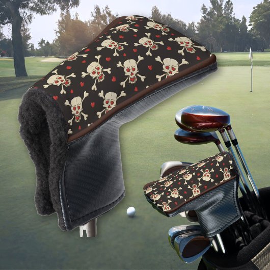 Schädel mit Herz-Muster Golf Headcover