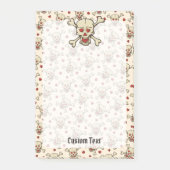 Schädel mit Herz Post-it Klebezettel (Vorderseite)