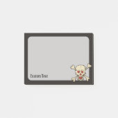 Schädel mit Herz Post-it Klebezettel (Vorderseite)